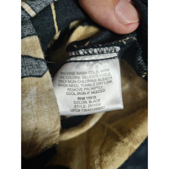 Panama Jack Hawaiian Button Up Shirt Mens M Gray Floral Short Sleeve - Picture 4 of 6